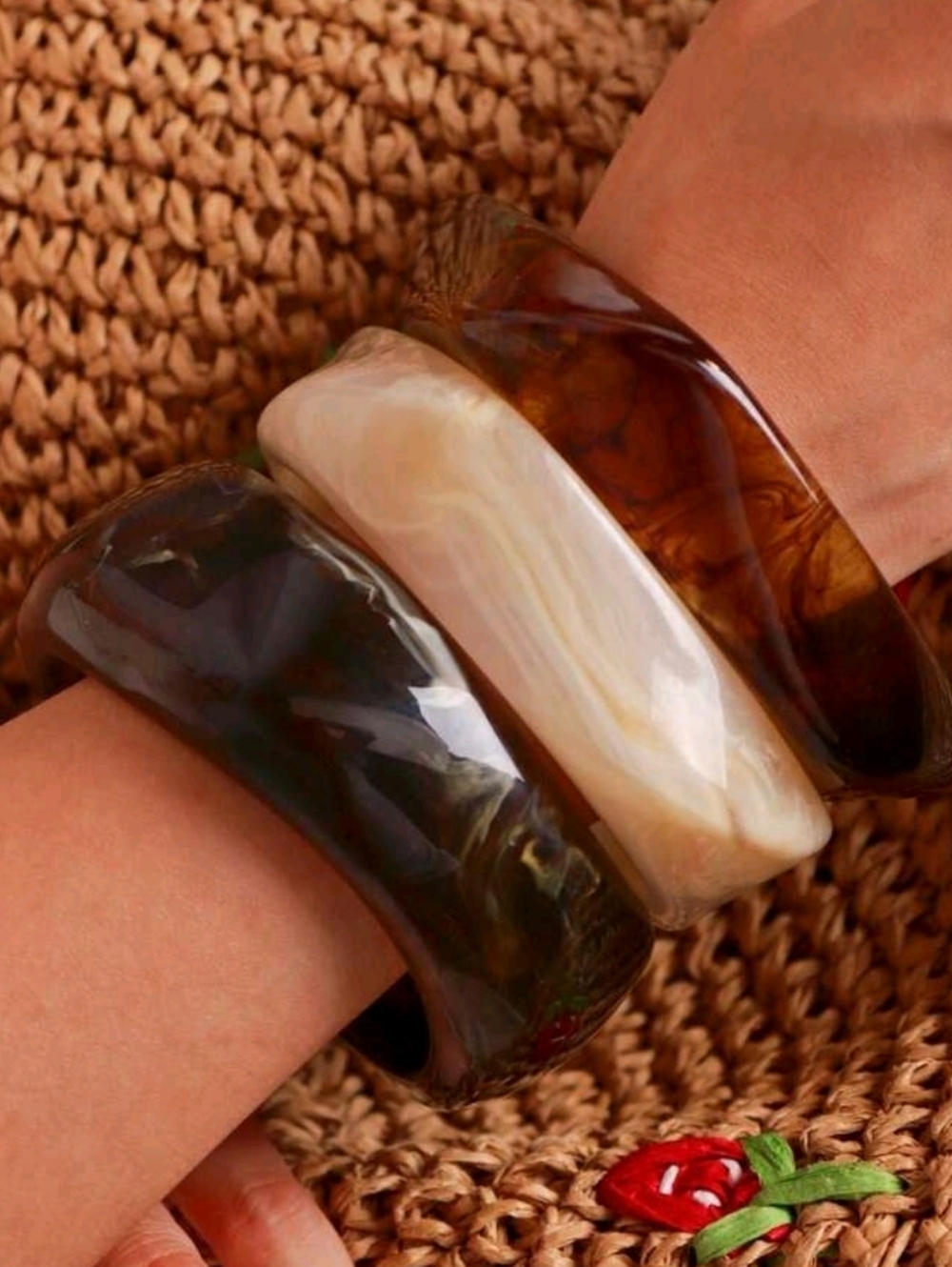 Set Of 3 Acrylic Bracelets